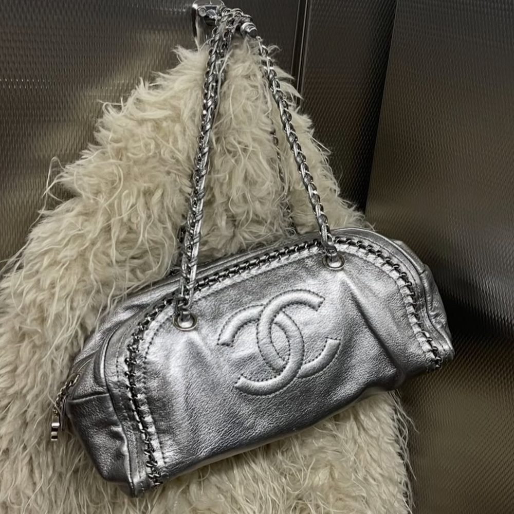 ISO: Chanel Silver Metallic Bowler/Ligne Luxe Bag
